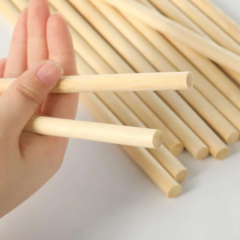 Wood Craft Material 3-8mm Round Wooden Bamboo Sticks DIY Handmade Craft Making Small Wooden Stick