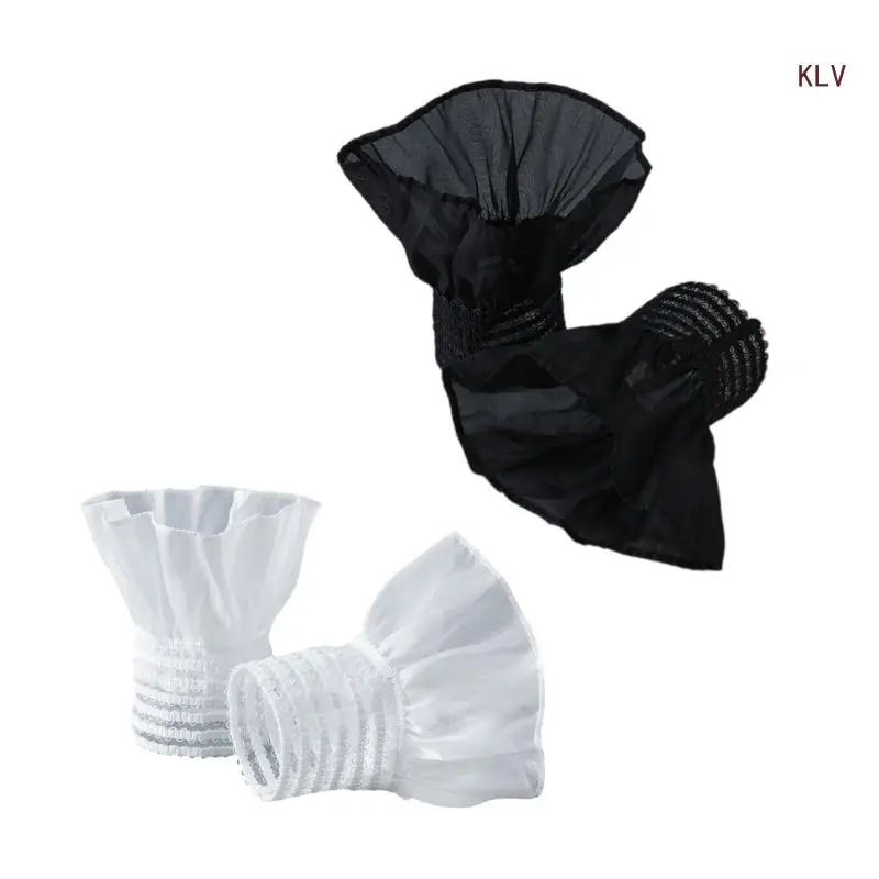 Wrist Cuffs for Women Lady Teens, Detachable Hand Sleeves for Sweater Blouses Coat Lace MeshFalse Flared Sleeves