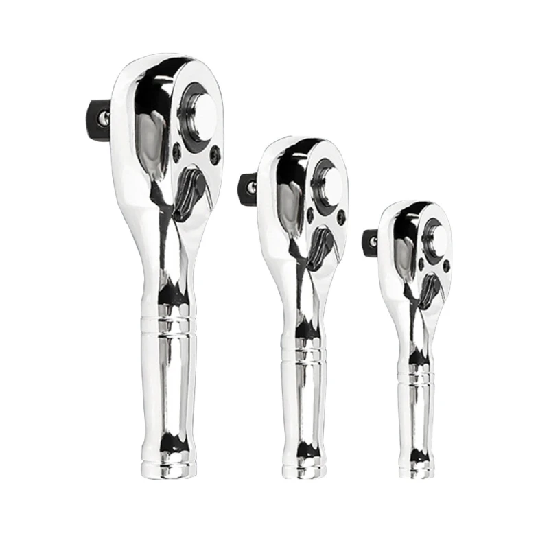 

367D 3Pcs Ratchet Wrenches 1/4inch 3/8inch 1/4inch 72-Tooth Ratchet Spanners Universal Multifunction Wrenches Tool
