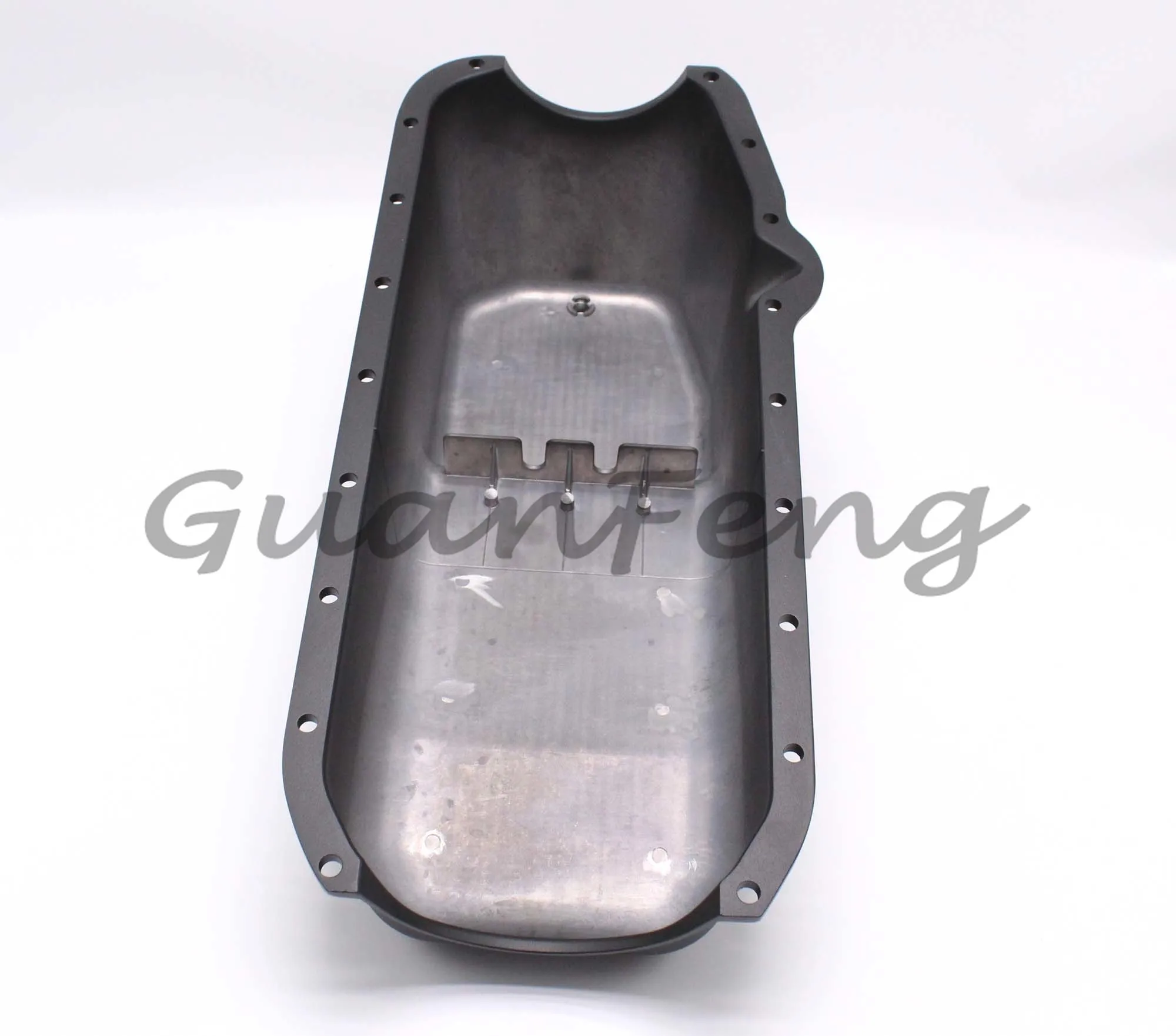 58-79 SBC For Chevy Finned Black Aluminum Oil Pan Small Block 283 305 327 350 HotRod 75039-BK VA1983 New Condition