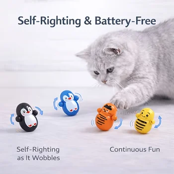 10 peças de Brinquedo Rolante para Gatos para Uso Interno. Brinquedo para Gato que se Enrola Sozinho. Sem necessidade de baterias. Designs Aleatórios. Brinquedo de Quebra-Cabeça Leve para Gatos. 1