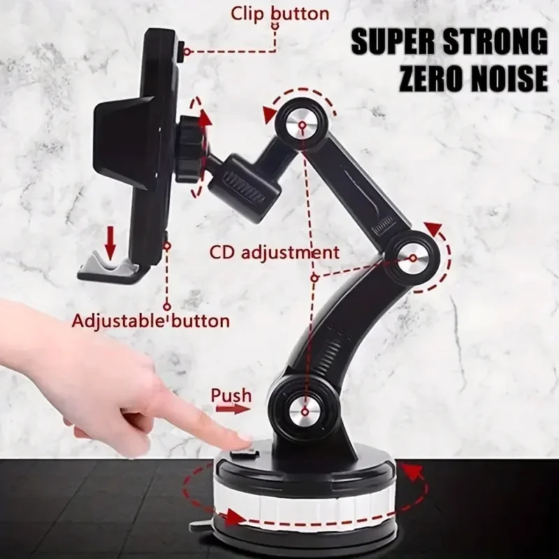 Car Phone Holder Car Phone Holder 360 Retractable Rotary Adjustment Universal Phone Bracket Fixed Shockproof Mobile Stand Big Support