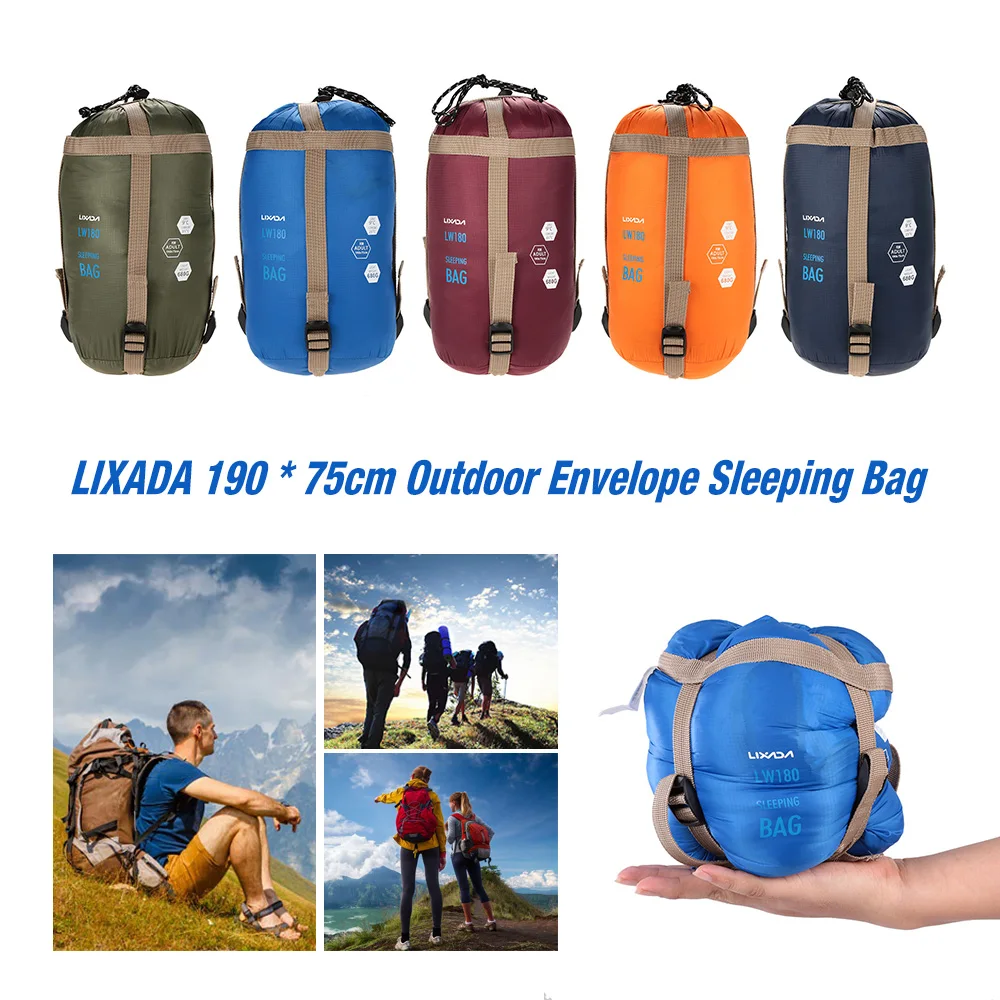LIXADA Envelope Sleeping Bag Adult Camping Outdoor Mini Walking beach Sleeping Bags Ultralight Travel Bag Spring Autumn 4