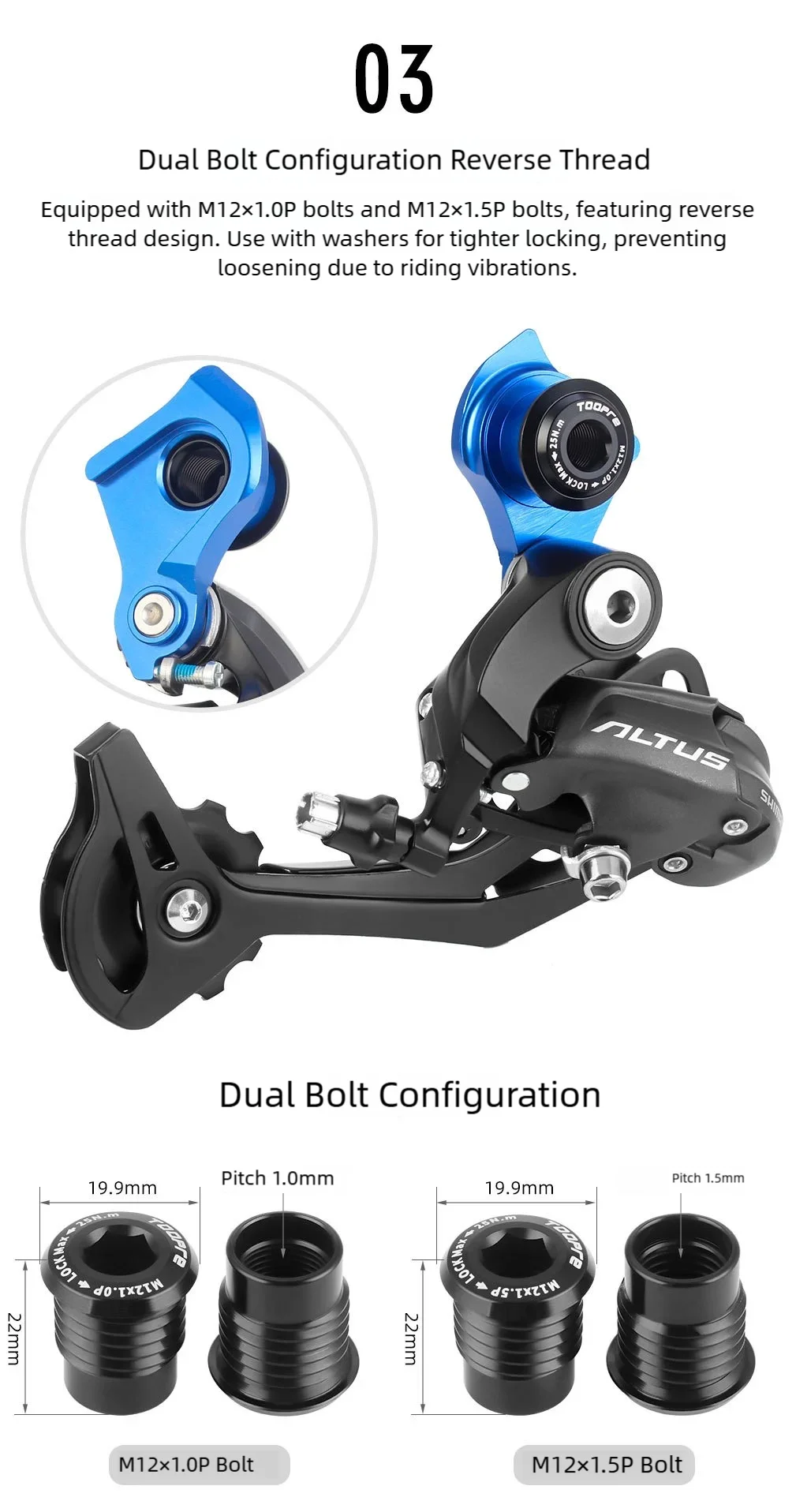 TOOPRE Fahrrad UDH Direktmontage-Schaltauge MTB Rennrad Steckachsen-Rahmen Hinteres Schaltauge Universelle Montagehalterung – Detail 5