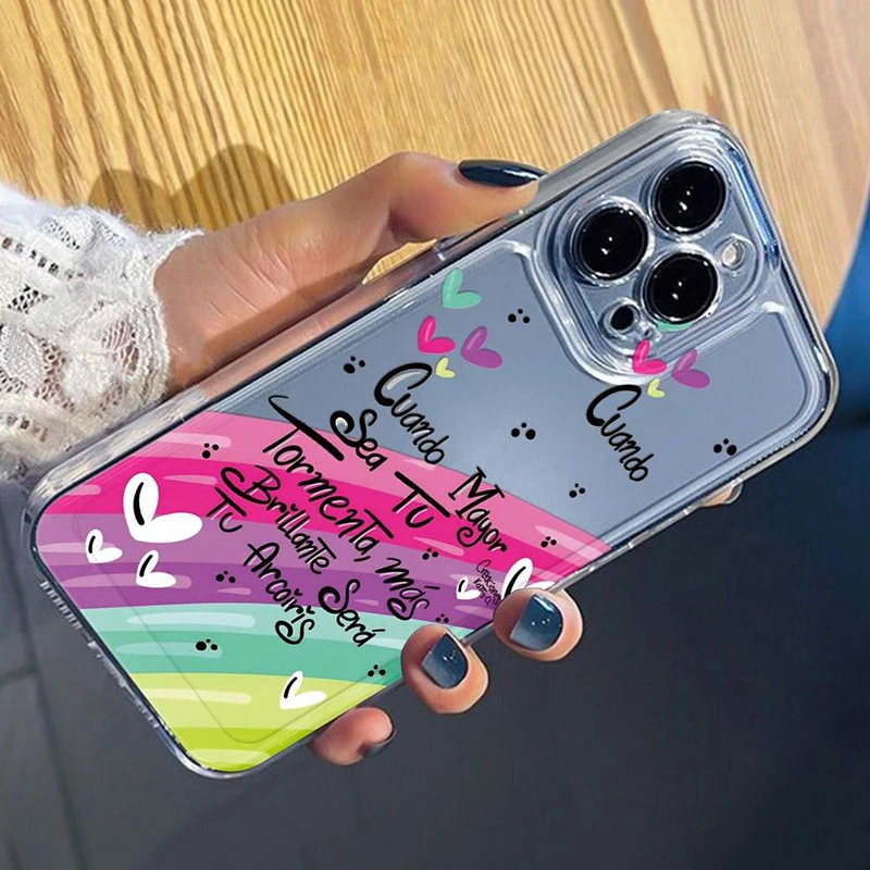 Rainbow Slogan Print Graphic Phone Case