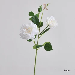 Luxurious Moisture Sensation Silk Rose for Elegant Home and Restaurant Decor (White)