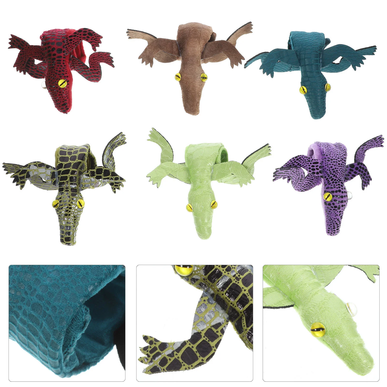 

6 Pcs Slap Bracelet Kids Animal Shape Crocodile Snap Bracelet Sequin Animal Slap Bracelets Cool Snap Bracelets Easter Halloween