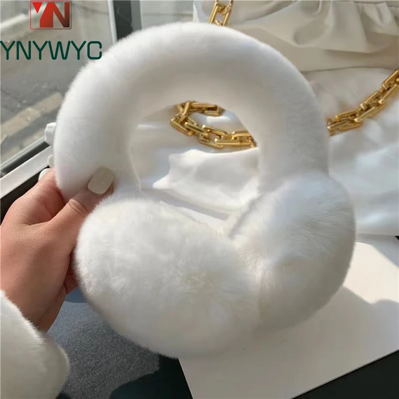 Ear Muffs Winter Soft Warm Cable Furry Real Rex Rabbit Ear Covers For Women Cold Weather