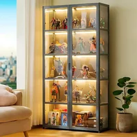 5-Tier Display Cabinet with Acrylic Glass Door, Collectibles Toy Organizers Rack & Storage Shelves, Display Cabinet 1