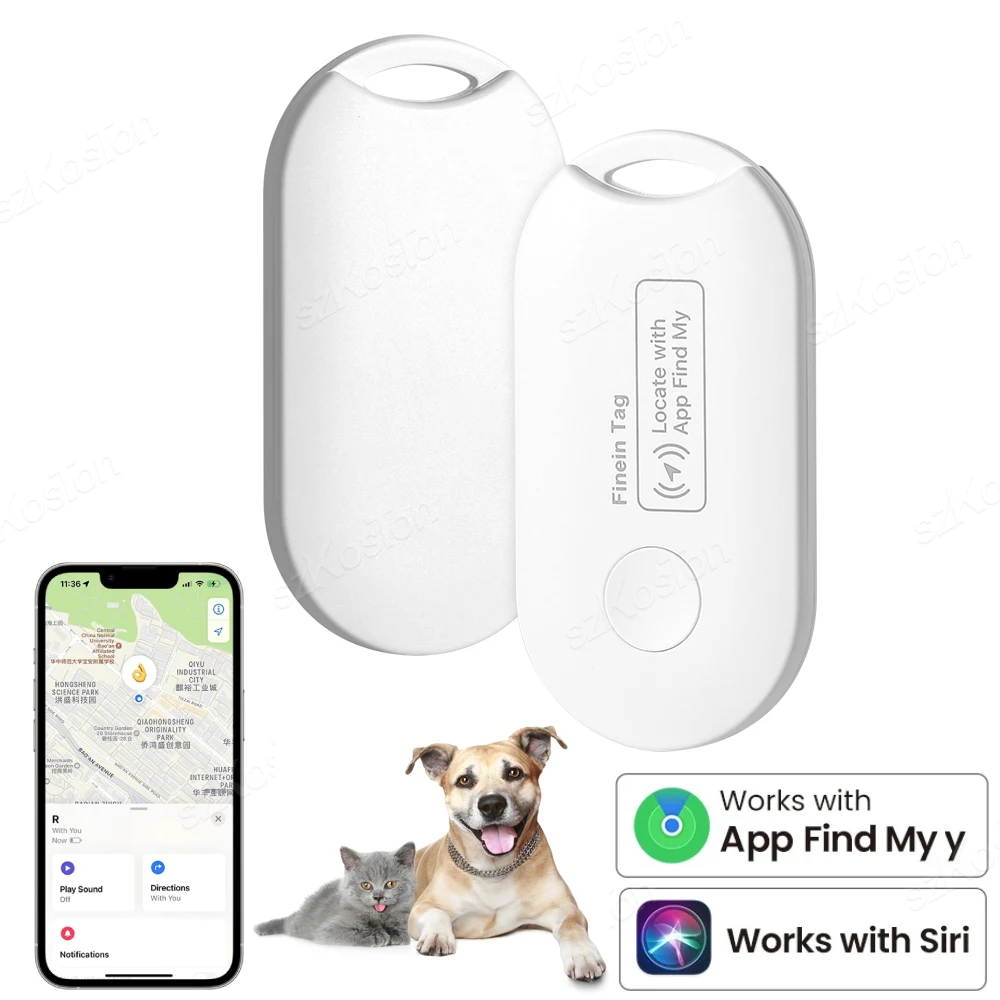 Pet GPS Tracker Bluetooth-compatible Smart Tag Dog Cats Luggage Key Finder for iOS Find My APP