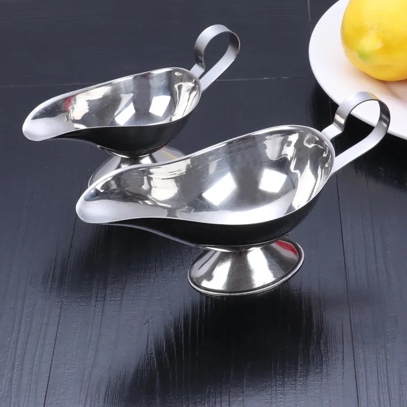 Sauce Boat Storage Box 304 Stainless Steel Dripless Lip Salt Spice Gravy Boatsteak Kitchen Restaurant