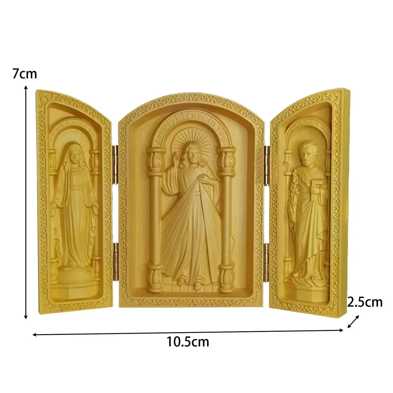 Holy Figurine Wood Carving Ornament Catholic Collection Catholic Relics Sculpture for Table Living Room Shelf Housewarming