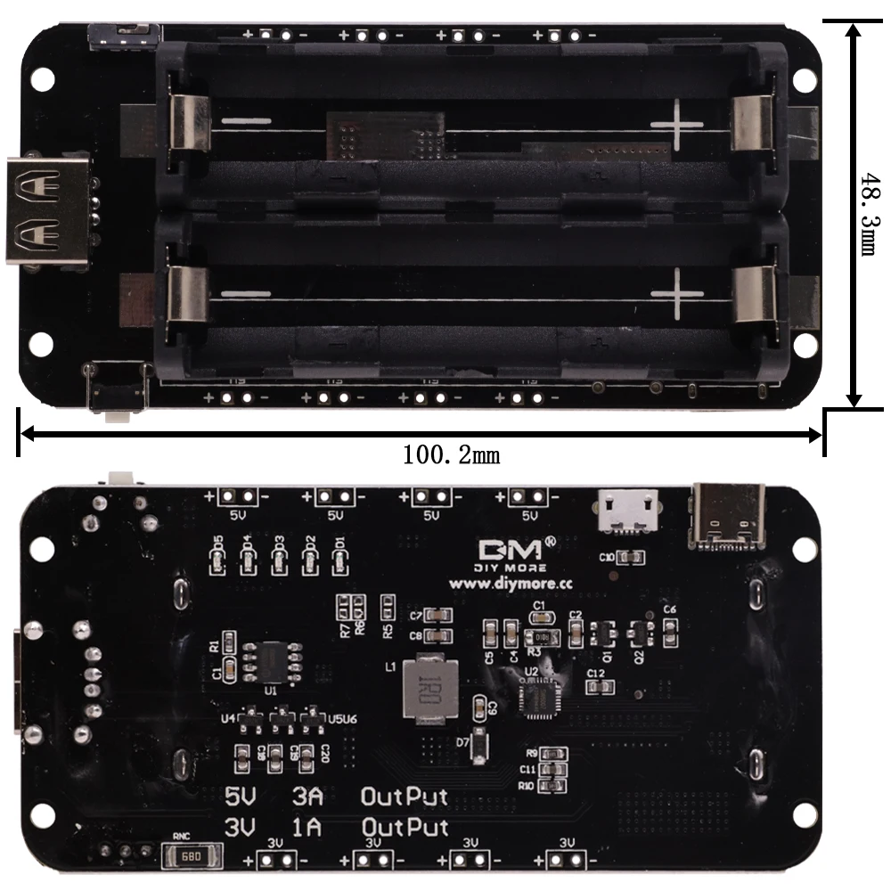 18650 Ƭ ͸ ǵ V3 V8 Ŀ ũ, ܹ  ,   ESP32S  C Ÿ ũ USB, 5V, 3A, 3V, 1A