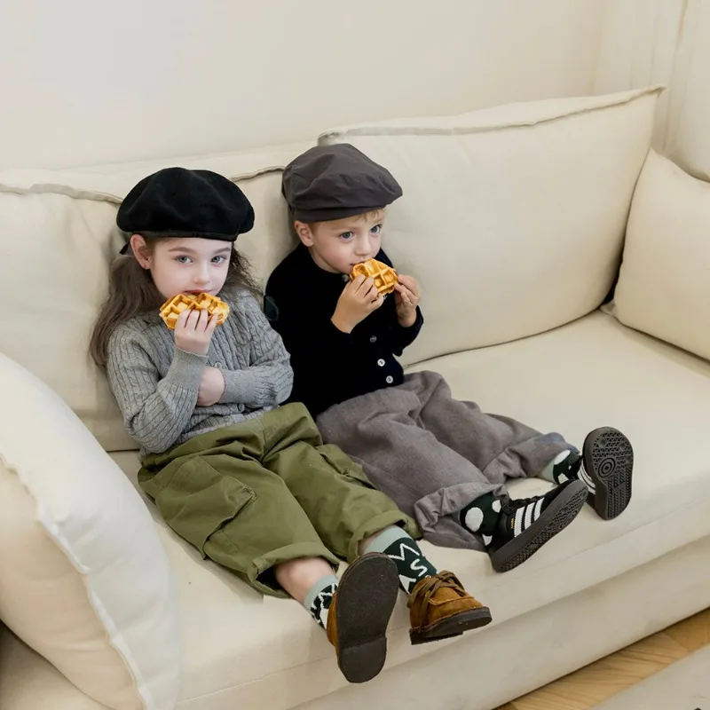 2025 신상 남아 여아 봄 가을 튀김빵 니트 스웨터 가디건  코트 스웨터