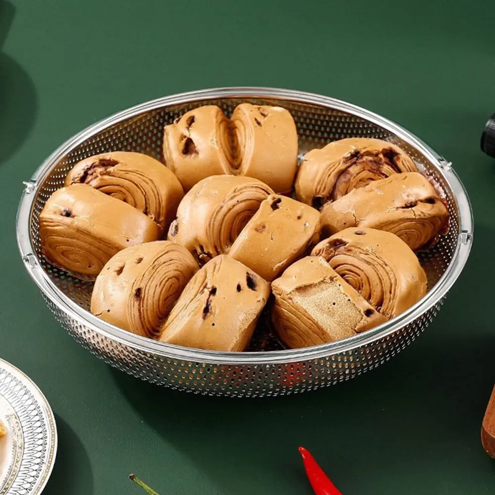 Description Picture 4 of itemStainless Steel Food Steamer Basket Pressure Cooker Steamer Basket with Handle Steaming Grid Drain Drainer Cooking Utensils