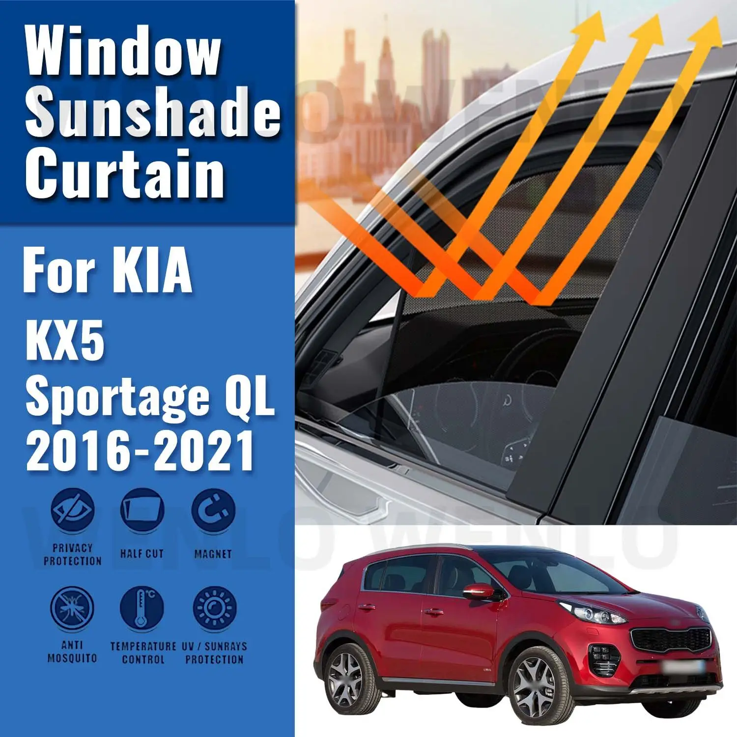 For KIA KX5 Sportage QL 2016-2021 Car Sunshade Magnetic Front