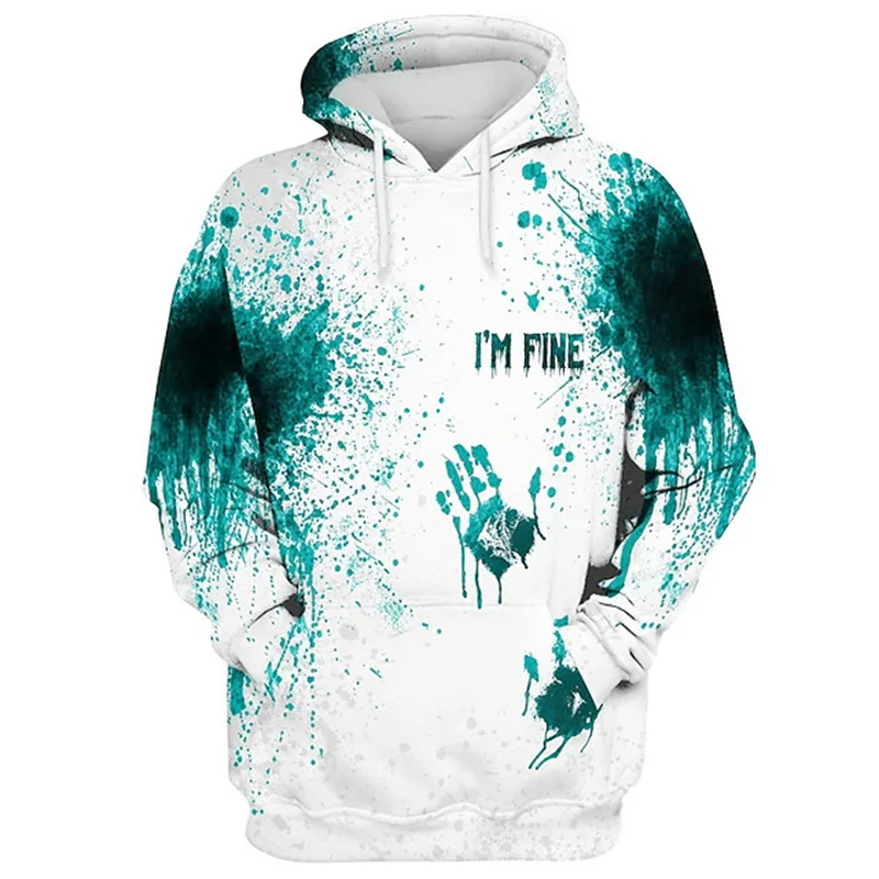 thumbnail image 1 of Sudadera con capucha de Halloween divertida con estampado 3D para hombres y mujeres, sudadera informal de manga larga con patrón de sangre aterrador, sudaderas holgadas, 1 of 5