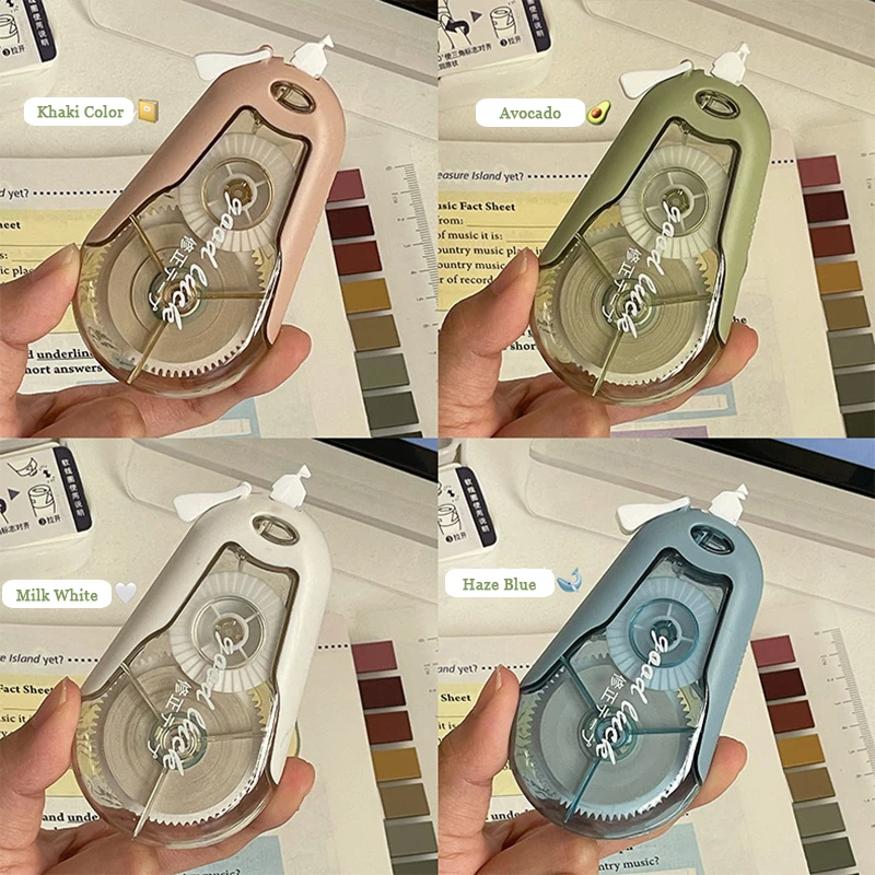 Correction Tape With High Aesthetic Value Four Colors Large Capacity Correction Tape With Flip Cover Silent and Smooth Student correction tape