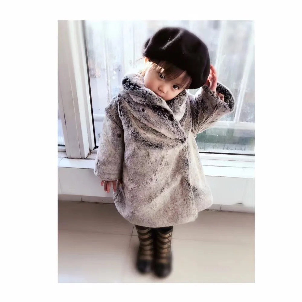 

Kids boy PU leather patchwork fox faux fur collar fur jacket coat down parkas thicken coat princess winter outerwear fur coat