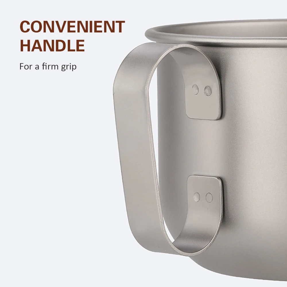 TOMSHOO Titanium Cup Outdoor Mug with Lid Coffee Cup Backpacking Hiking Camping Tableware Travelling 4