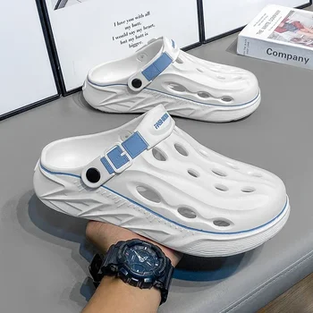 Men's Shoes Fashion 2025 Summer New Style Cave Shoes Soft Elastic Double Wear Slippers Thick Bottom Beach Shoes Outdoor Sandals 3