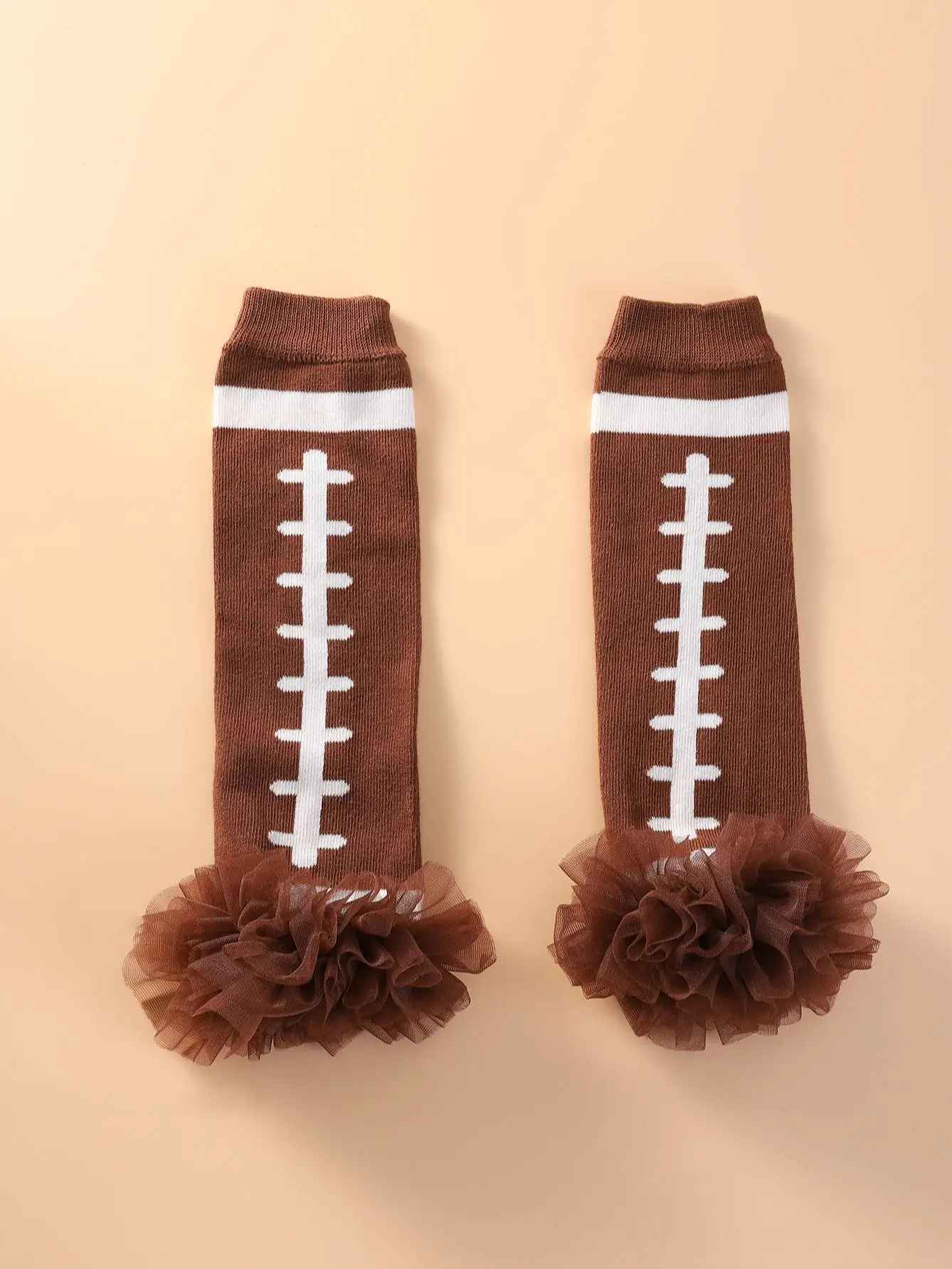 Baseball Basketball Football Soccer Socks Boys Girls Sports Themed Baby Brown Leg Warmer With Chiffon 1