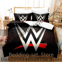 Cool Wrestling Sports W-Wwe Bedding Set Single Twin Full Queen King Size Bed Set Adult Kid Bedroom Duvetcover Sets Anime Bed 1