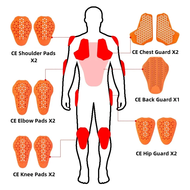 CE Level 1/2 Certification Protective Gear For Motorcycle Jacket Back Protector Thicken Elasticity Rider Armor Chest Spine Pads