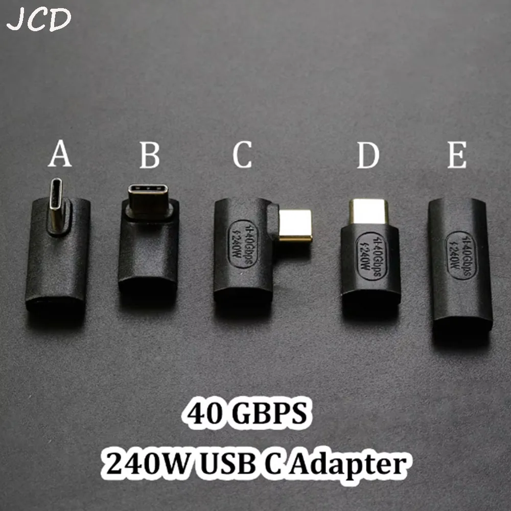 Enhanced USB C Adapter - 90 Degree Right Angle Extender with 240W Fast Charging and 40Gbps Data Transfer