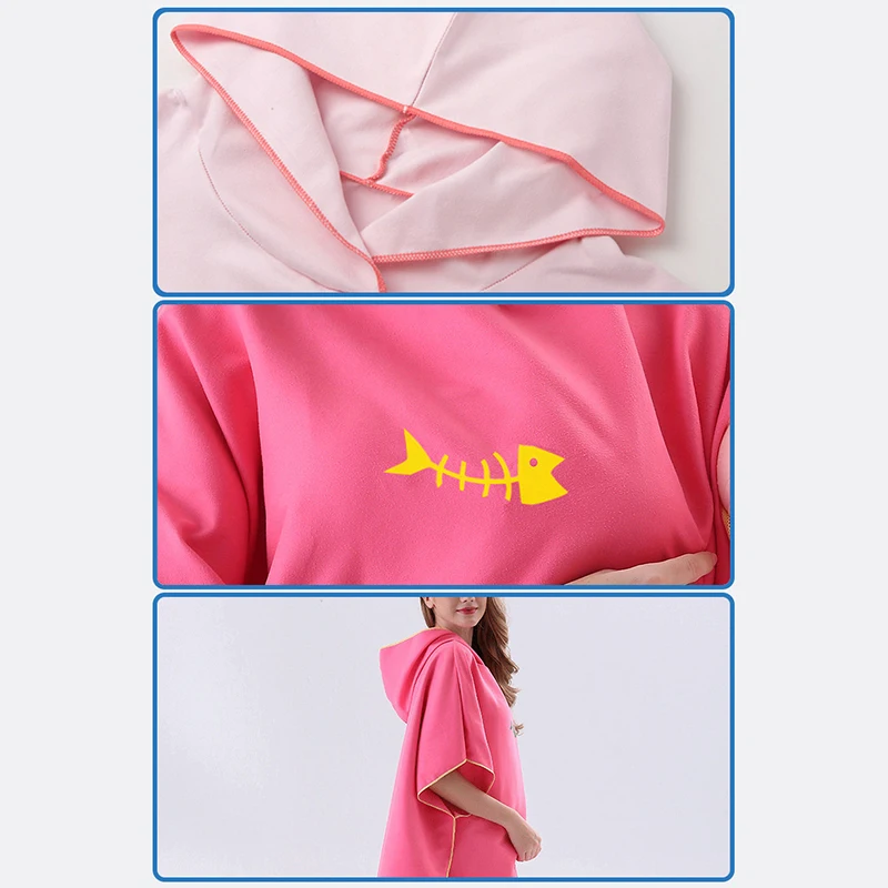 

Банное полотенце из микрофибры, банный халат, пляжный Быстросохнущий халат, купальный халат для взрослых, впитывающее банное полотенце с капюшоном