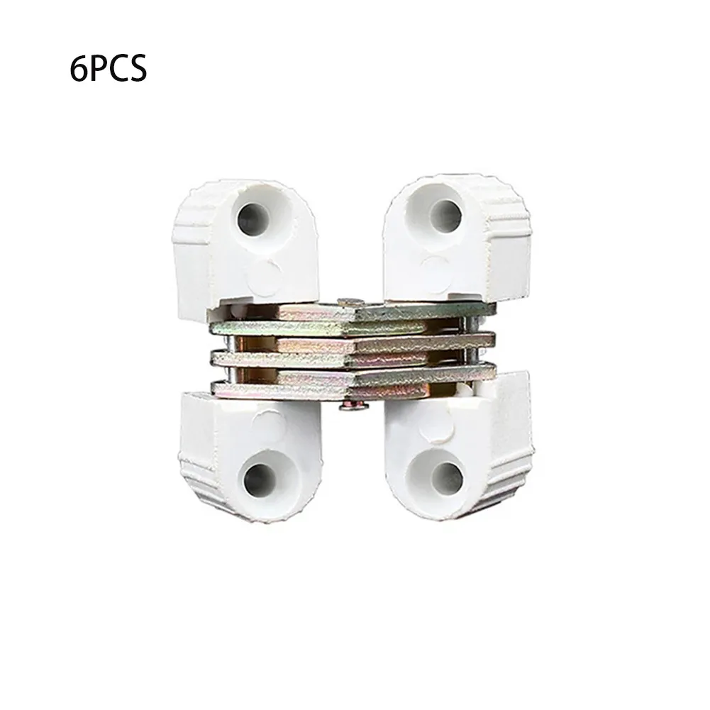 

6Pcs Hiddens Hinges Invisible Folding Door Cross Hinge Plastic Invisible Dining Table Hinge Hardware Furniture Accessories