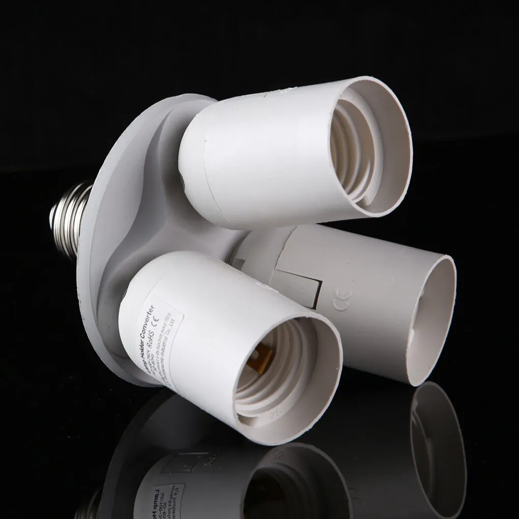 

3 in 1 Light Socket Splitter Photo Studio Home Lighting E27 Bulb Holder Adapter Converter