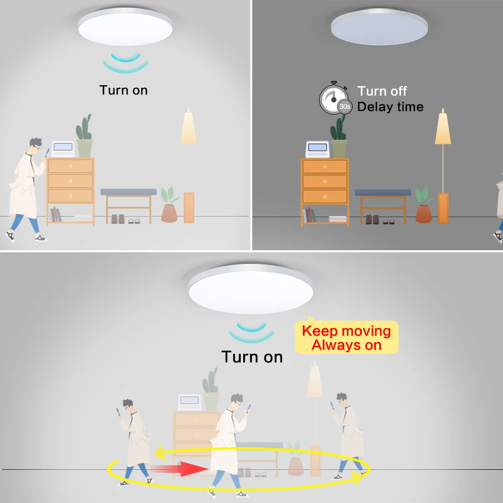 LED Ceiling Light MARPOU Radar Sensor LED Ceiling Lights Auto Delay motion sensor light Smart Home Lighting Ceiling LampRoom Hallways Corridor