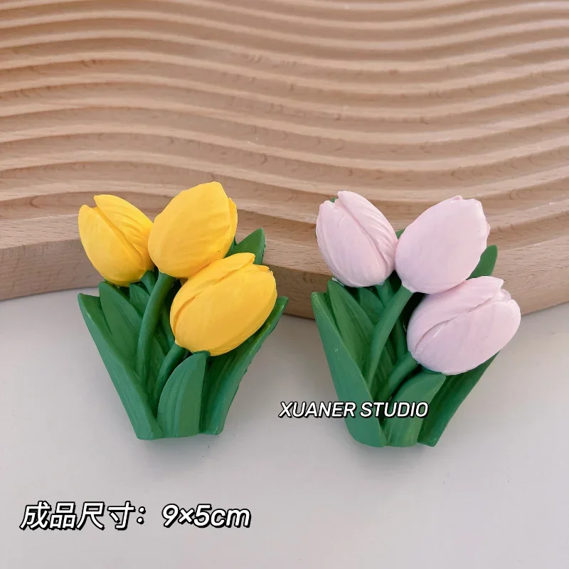 Tulip Flower Aromatherapy Candle Silicone Mold Creative Plaster Craft Decoration Handmade Soap Mold Food Grade Fondant