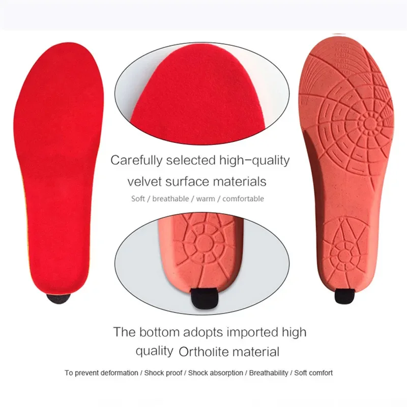 USB Heated Shoe Insoles with Remote Control Heating Insoles for Feet for Women Shoes Winter Thermal Insoles Size EUR 35-46 #