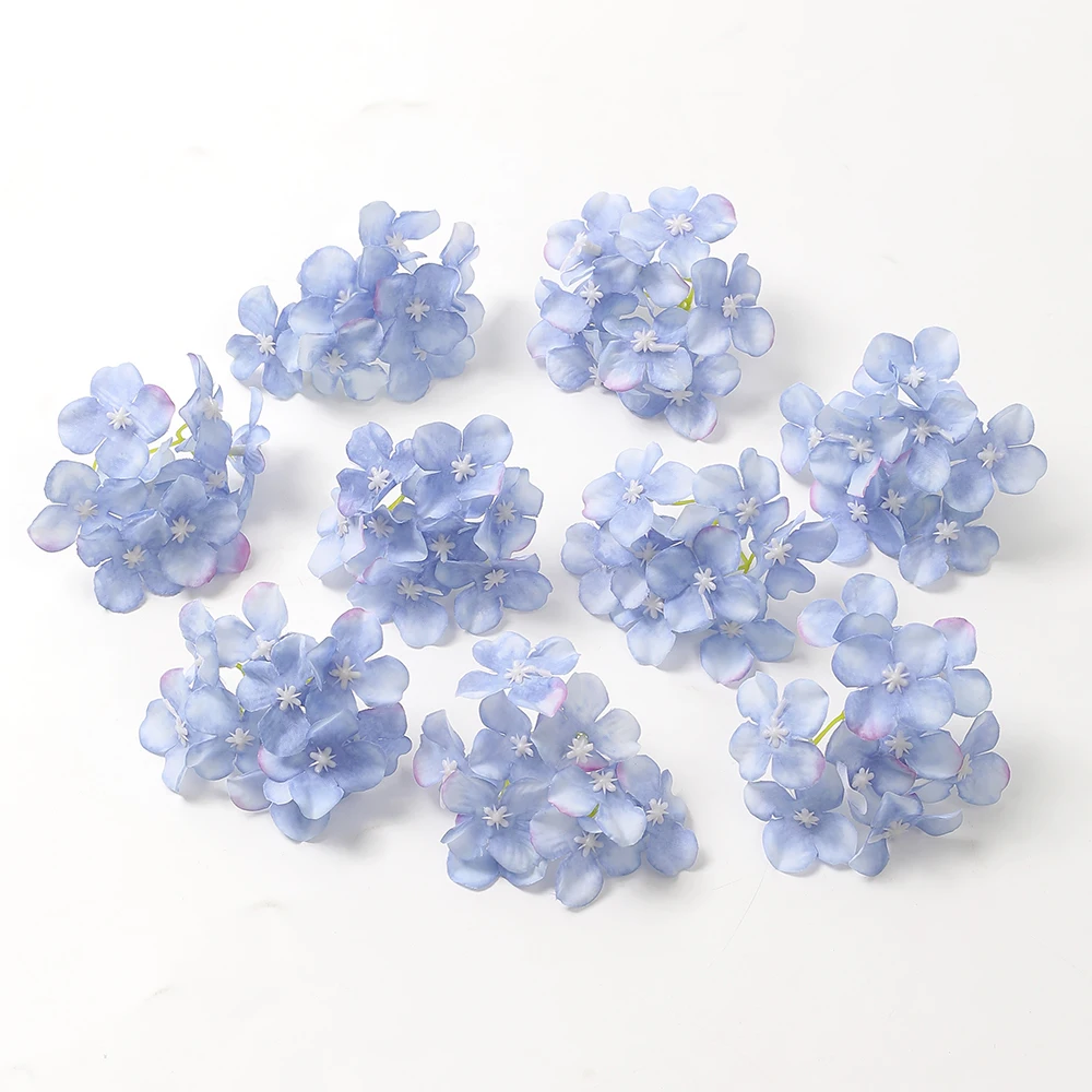 10 Stück Mix blaue künstliche Blumenköpfe DIY Party Hochzeitstorte Geschenkbox Kränze Home Room Decor Garten Handwerk Rose Lilie Blumen – Detail 9