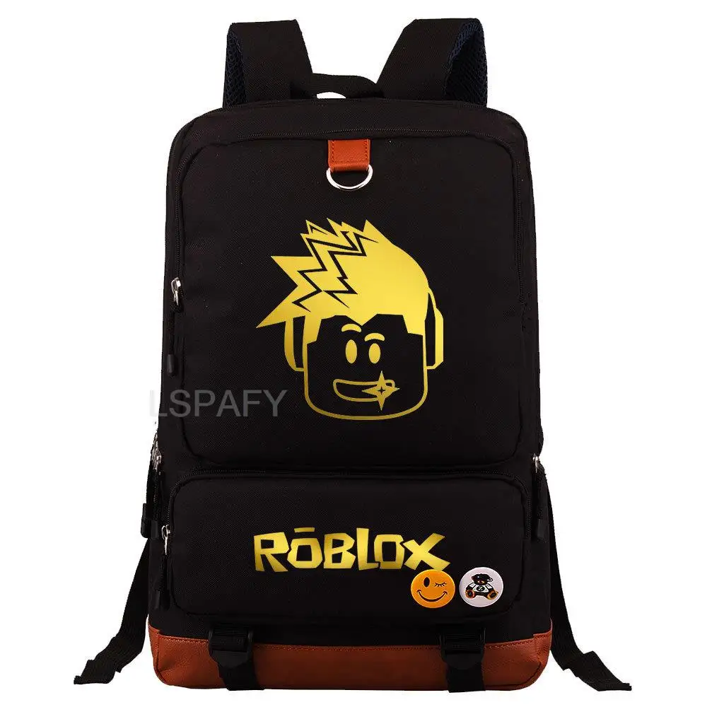 Fashion Roblox Backpack Canvas School Bags Female Male Ins Laptop Casual Girls Boys Travel Backpacks Capacity Mochilas
