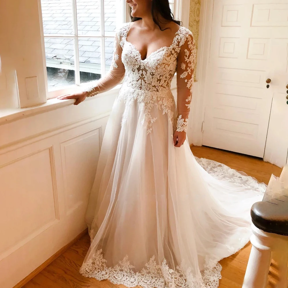 Vestidos De Novia Civil Yc527 Vtido De Novia Largo De Manga Larga