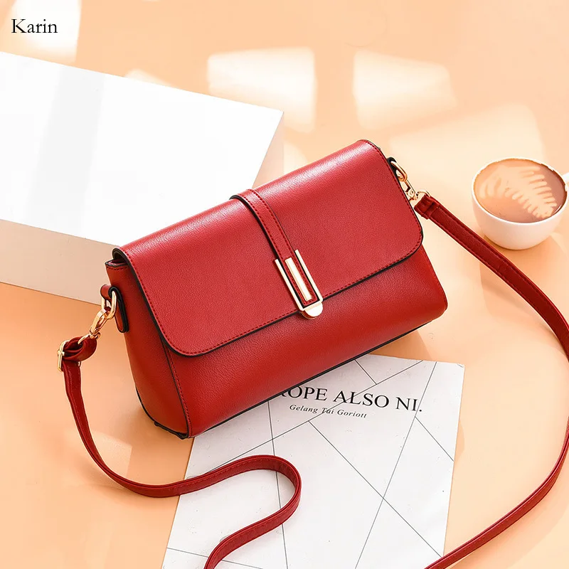 

2024 New Women's Elegant Flap Leather Soft Crossbody Bag Women Designer Litchi Texture Handbag