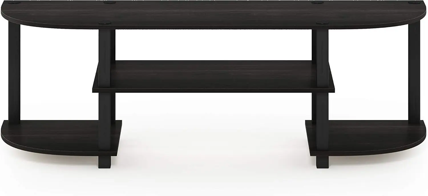 3-Tier 50" TV Stand & Wide 55" TV Entertainment Center, Espresso/Black