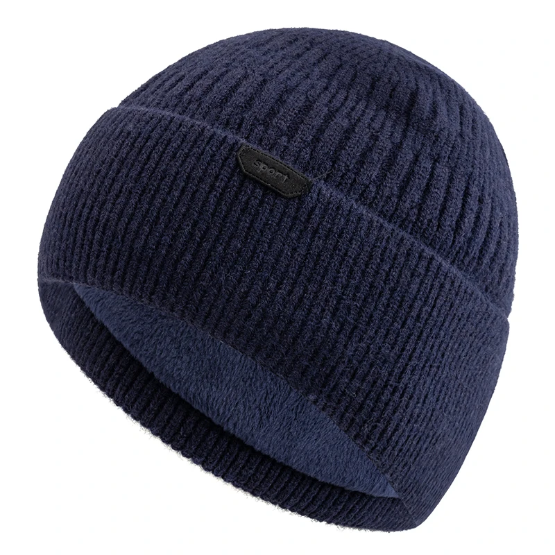 Neue Unisex-Wintermütze mit Fellfutter, warme, schicke Mütze, stilvolle, weiche Beanie-Mützen für Männer und Frauen, dicke Ski-Sport-Strickmütze. – Detail 11