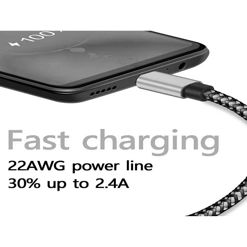 Premium Nylon USB A to Type C Fast Charging Cable