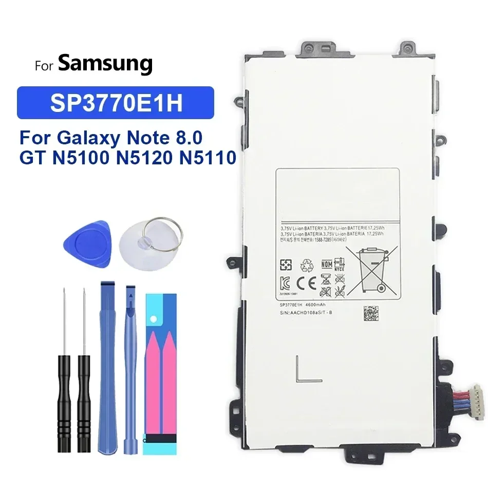 

Tablet Li-Polymer Battery For Samsung Galaxy Note 8.0 GT N5100 N5120 N5110 Replacement Batteria 4600mAh SP3770E1H