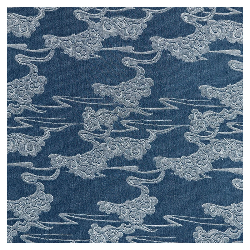 Chinese Style Xiangyun Pattern Washed Fabric Handmade Diy Jacquard Texture Coat Autumn and Winter Designer