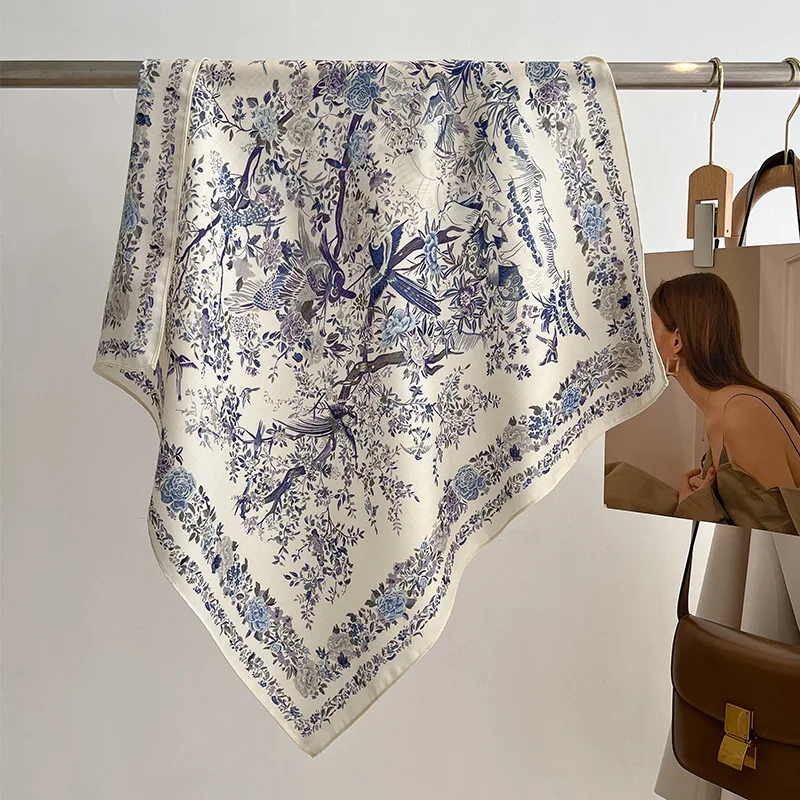 Floral Print 70cm Square Scarf Image 6