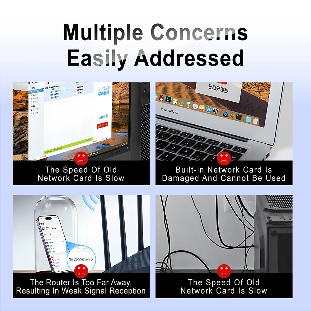 WALRAM 1300Mbps USB WiFi 어댑터 AC1300 WiFi 5 이더넷 네트워크 카드 PC WiFi 수신기 용 듀얼 밴드 5G 2.4G USB3.0 WiFi 동글