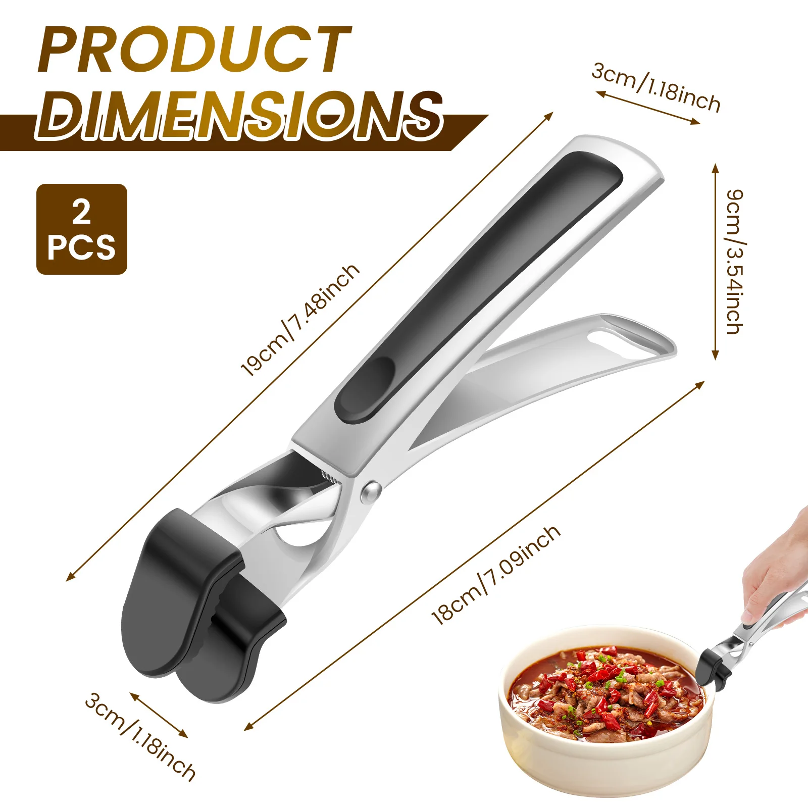 2 Pcs Anti-scald Clip Stainless Steel Plate Gripper Anti Scalding Tray Holder Multi-functional Tray Clip for Kitchen Accessories