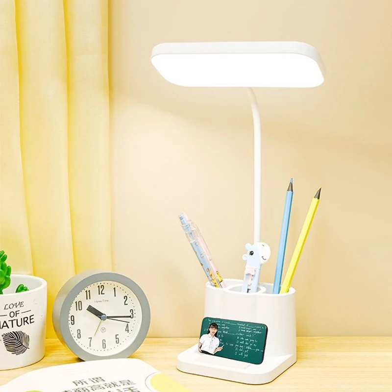 LED Eye Protection Desk Lamp - USB Powered Small Table & Bedside Reading Light