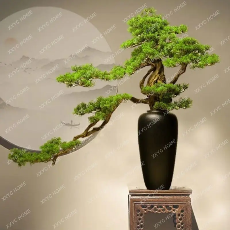Artificial Greeting Pine Decoration Hallway Living Room Office Green Plant Potted Home