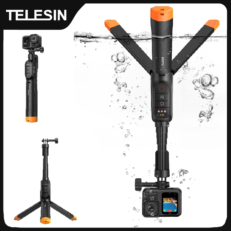 TELESIN 3-in-1 Selfie-Stick, Stativ und schwimmende Fernbedienung für GoPro